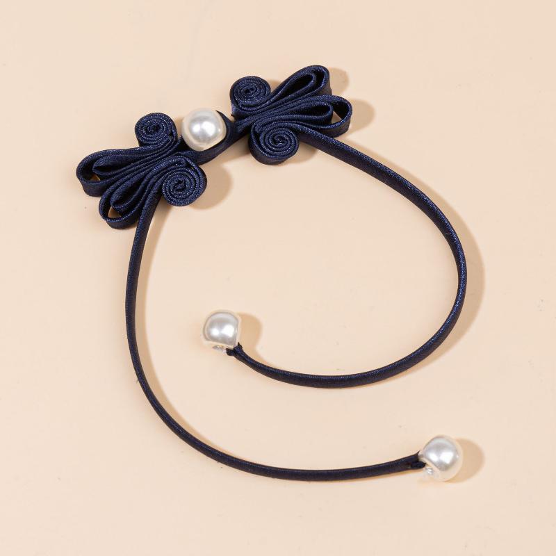 Botões de Tassel de Pérola Tecidos à Mão Estilo Chinês Fivela de Cheongsam Acabamento com Contas Fixador Para Orelha de Coelho Cauda Longa Botões Decorativos