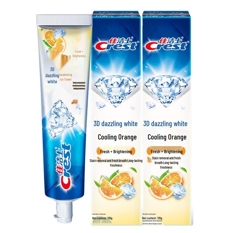 Crest 3D White Refreshing Ice Orange Toothpaste - Family Pack