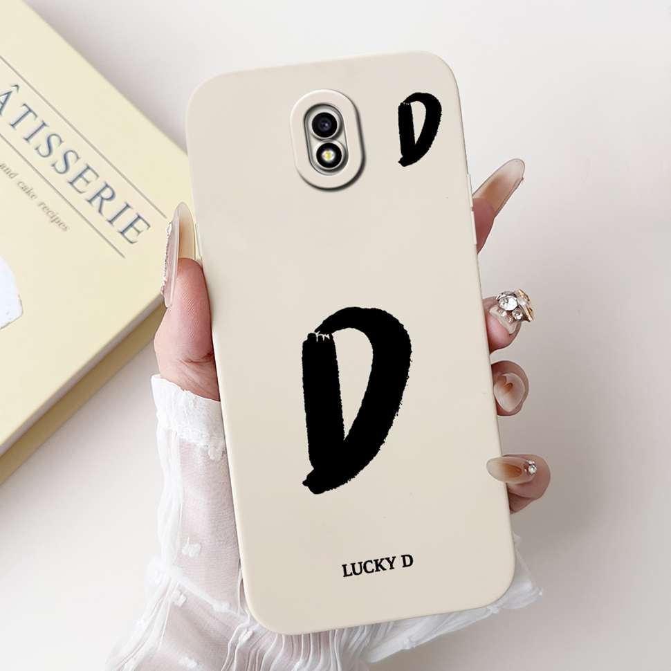 For Samsung Galaxy J3 2017 SM-J330FN Case Cute Lucky Letter A-Z Print Soft Silicone Cover For Samsung J3 J5 J7 2017 Phone Casing