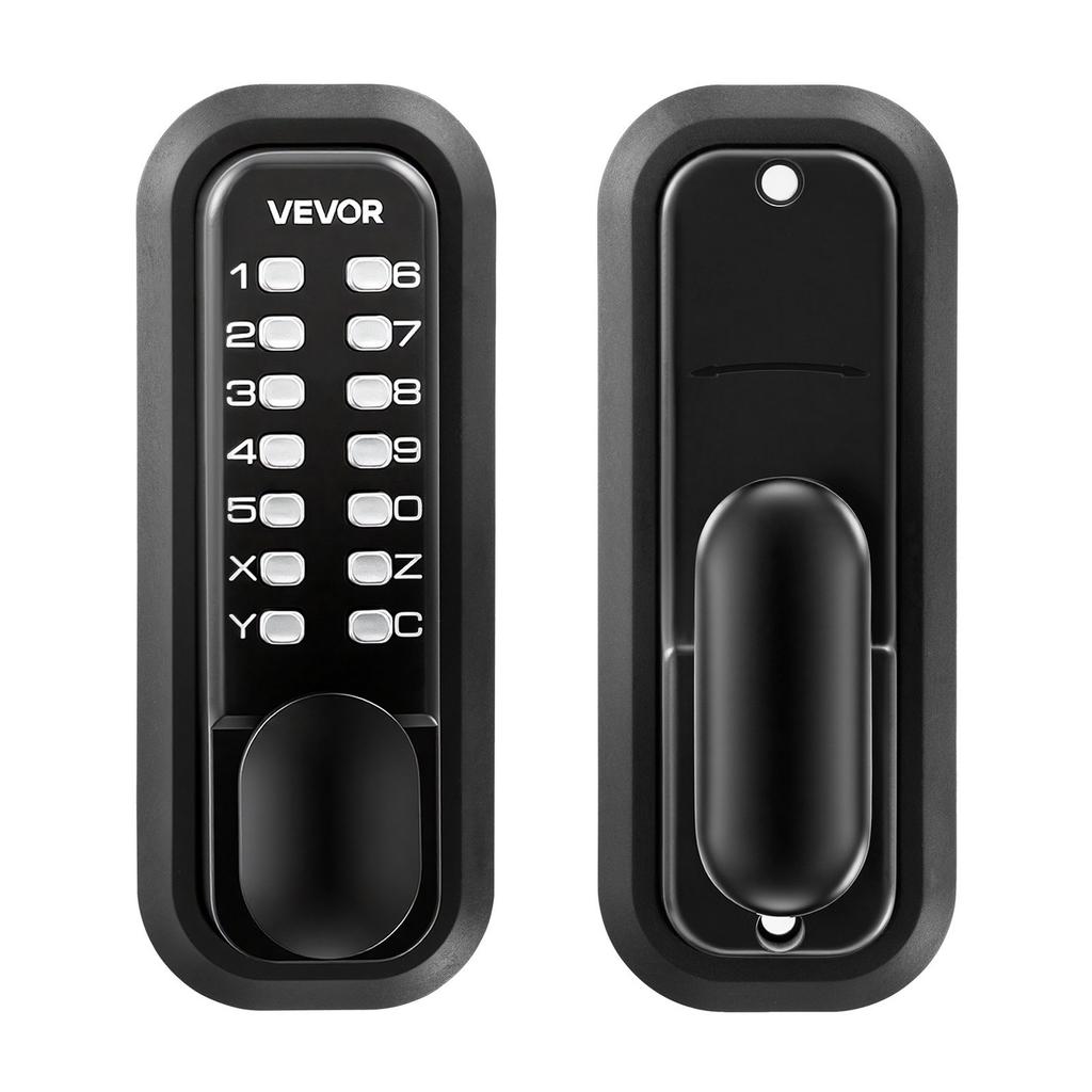 Mechanical Keyless Entry Door Lock, 2.0 Code Upgrade, 4-7 Digits Code, Single-Sided Push Button Combination Mechanical Keypad Door Knob, Auto Locking,