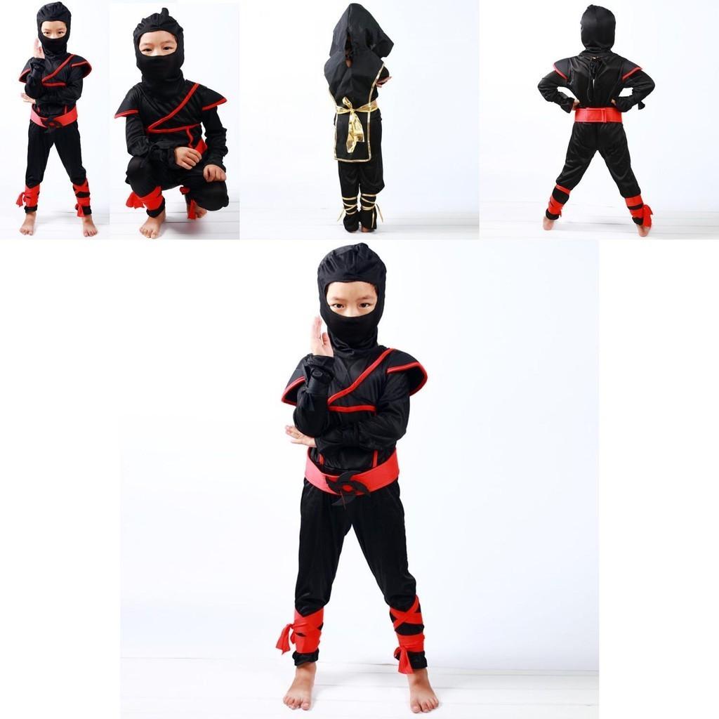 Ohromující chlapecký dětský kostým nindži, vraha, samurajského bojovníka na Halloween