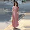 Solid Color Slim-fitting Short-sleeved T-shirt Dress for Children's Summer New Small Temperament Waist and Thin Dress