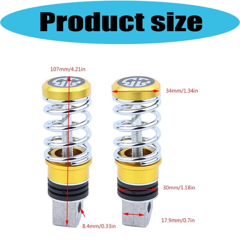 2Pcs Universal Motorcycle Footrest With Anti Vibration Spring Shock Absorption Non Slip Surfaces Aluminum Construction