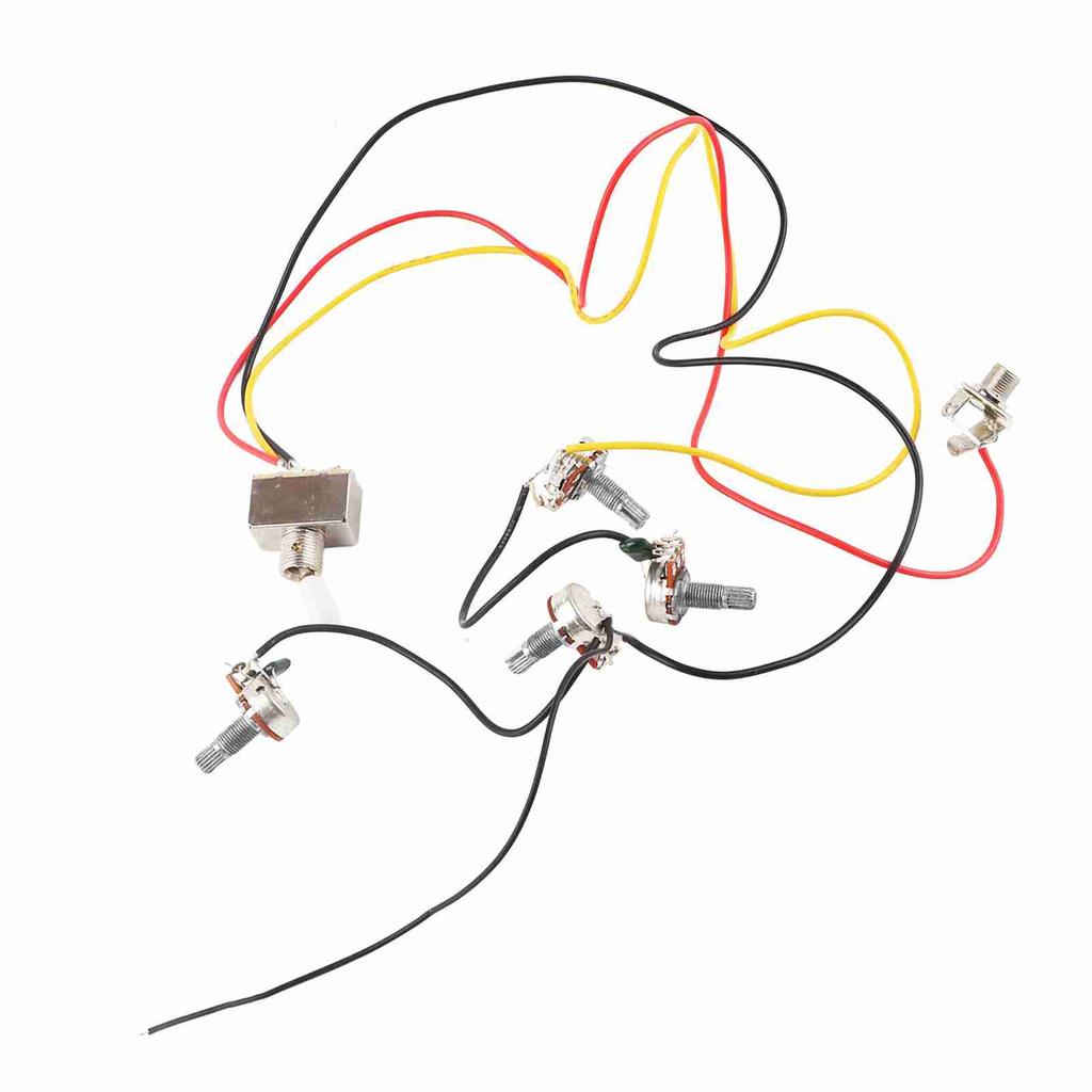 Guitar Wiring Harness Kit Prewired 3 Way Switch 2V2T1J for Electric Guitar Wire AccessoriesWhite