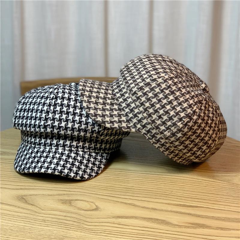 Octagonal Hat Women's Fashionable and Versatile Autumn and Winter Retro British Painter Hat Korean Style Fashionable and Versatile Beret