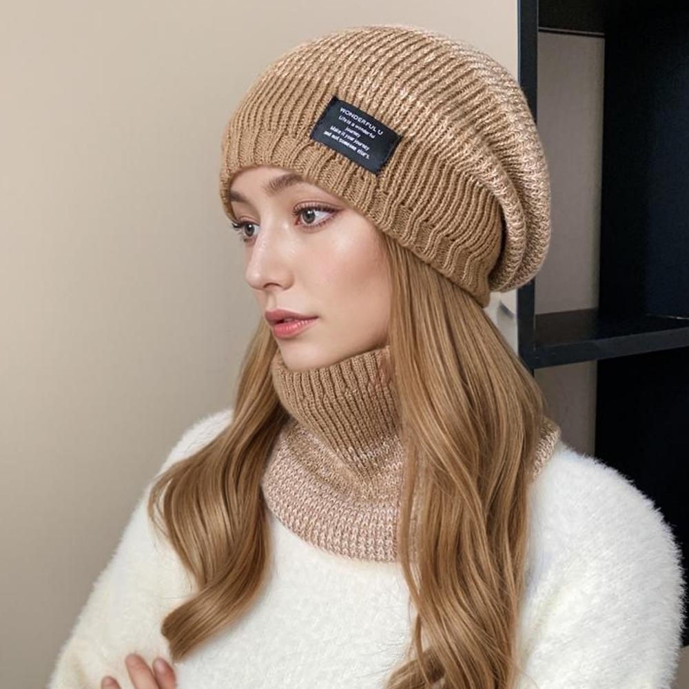 

Hot Sale Plush Fur Lined Warm Winter Hats Stylish Gradient Color Beanie Hats For Women Fashion Outdoor Slouchy Ski Warm Set 56cm-60cm