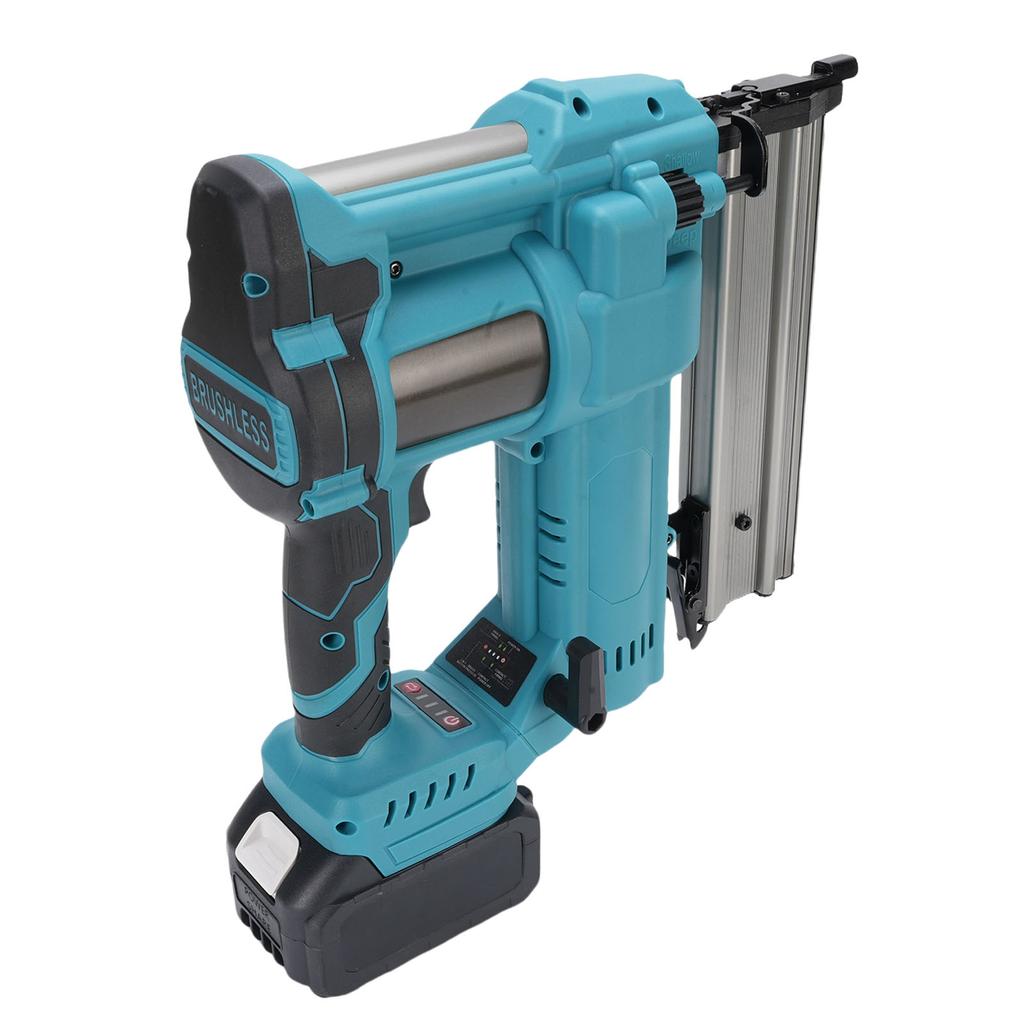 Cordless Nail Gun Straight and U Staple Battery Powered Brushless Brad Nailer for Woodworking and Home Installation
