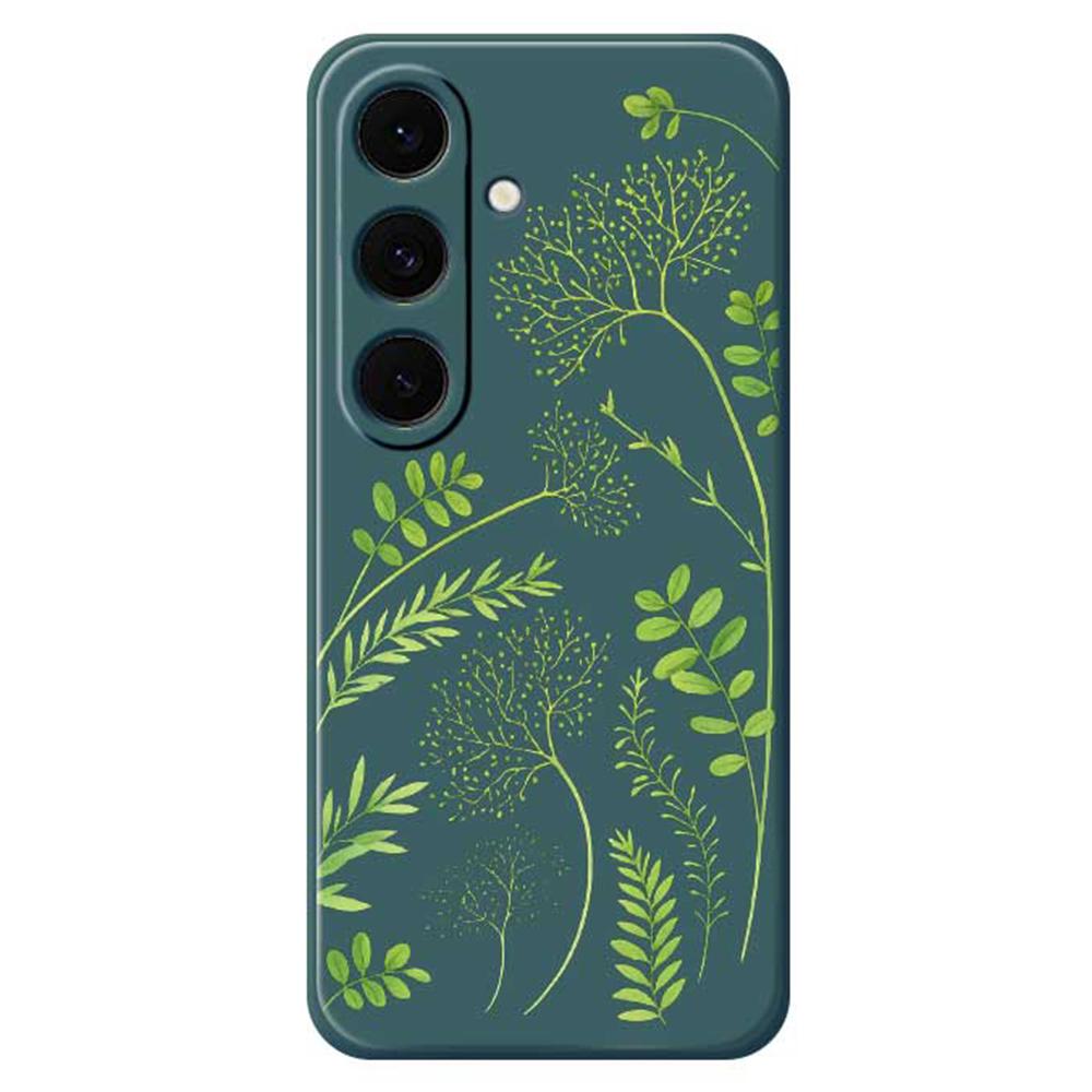 For Samsung Galaxy S25 FE Case Leaves Pattern Printing Straight Edge TPU Phone Back Cover