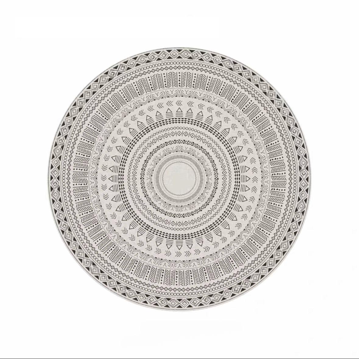 

WTEMPO Круглый бытовой ковер для гостиной, напольный коврик для комнаты, устойчивый к грязи, в марокканском этническом стиле 80 * 80cm