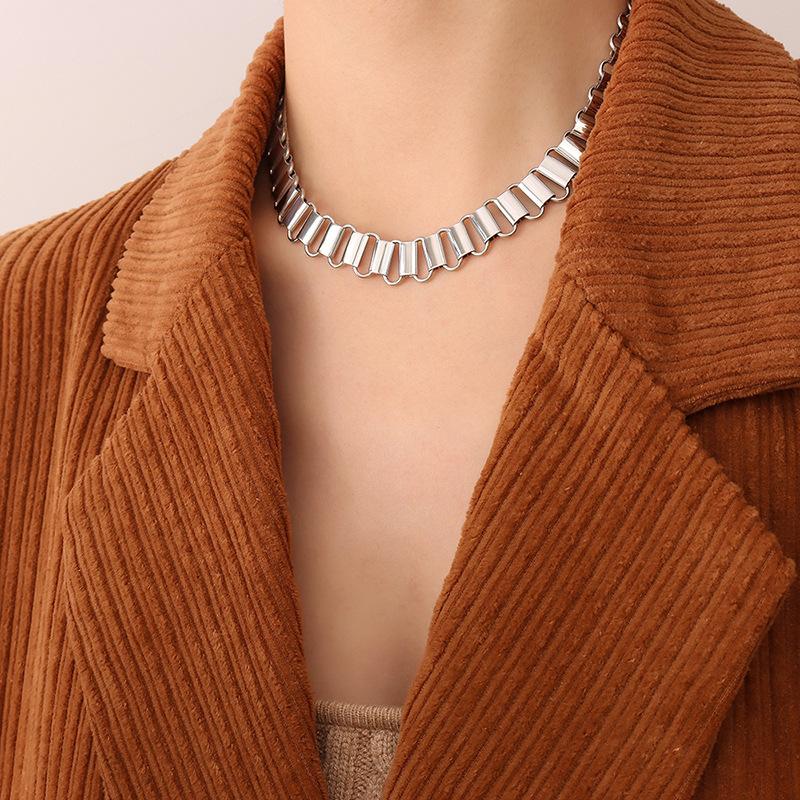 316L Stainless Steel Necklace Bracelet Ring For Women 18K Gold Plated No Tarnish Women's Neck Chains Bracelets Rings Zircon Set