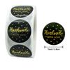 Black Label Stickers Foil Thank You Stickers 1'' 500pcs Taste Business Order Home Hand Made Labels Wedding Envelope Seals