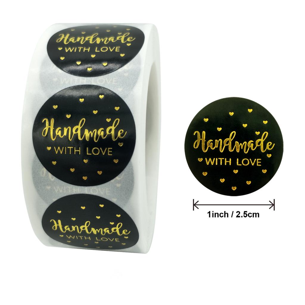 Black Label Stickers Foil Thank You Stickers 1'' 500pcs Taste Business Order Home Hand Made Labels Wedding Envelope Seals