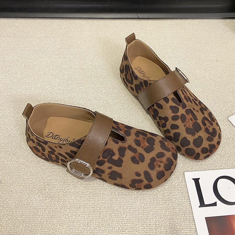 

Французские ретро новые китайские туфли-лодочки с юбкой, туфли Мэри Джейн, балетки, осенние женские туфли на мягкой подошве, туфли на плоской подошве 40 леопардовый