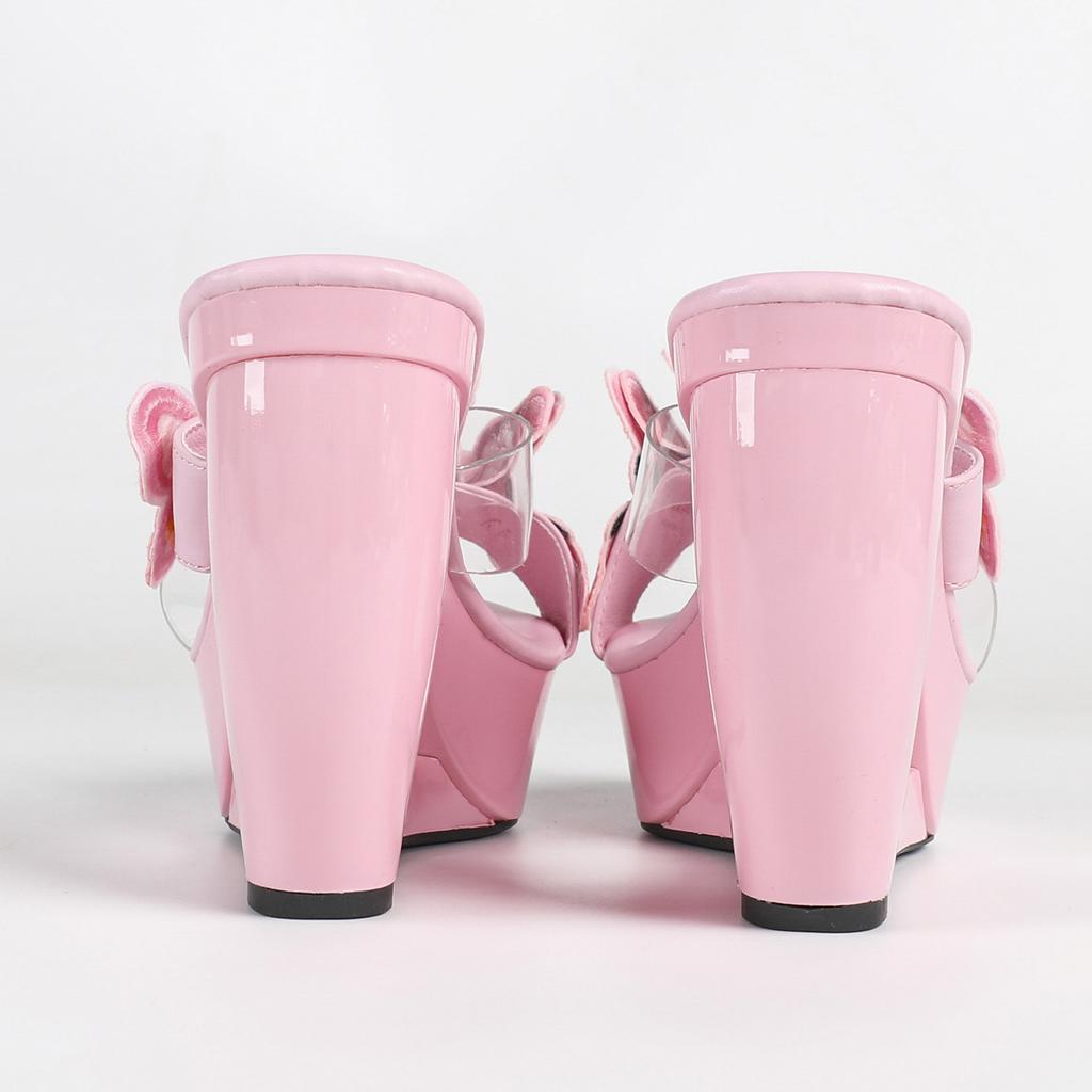 2026 New Women Wedge Heel Slide Sandals, Open Toe Platform Mules, Thick Sole High Heel Model Slippers, Plus Size