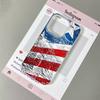 Independence Day USA Flag Case for iPhone 17 16 15 14 Plus 13 12 11 Pro Max Glitter & Vintage TPU Fashion Cover