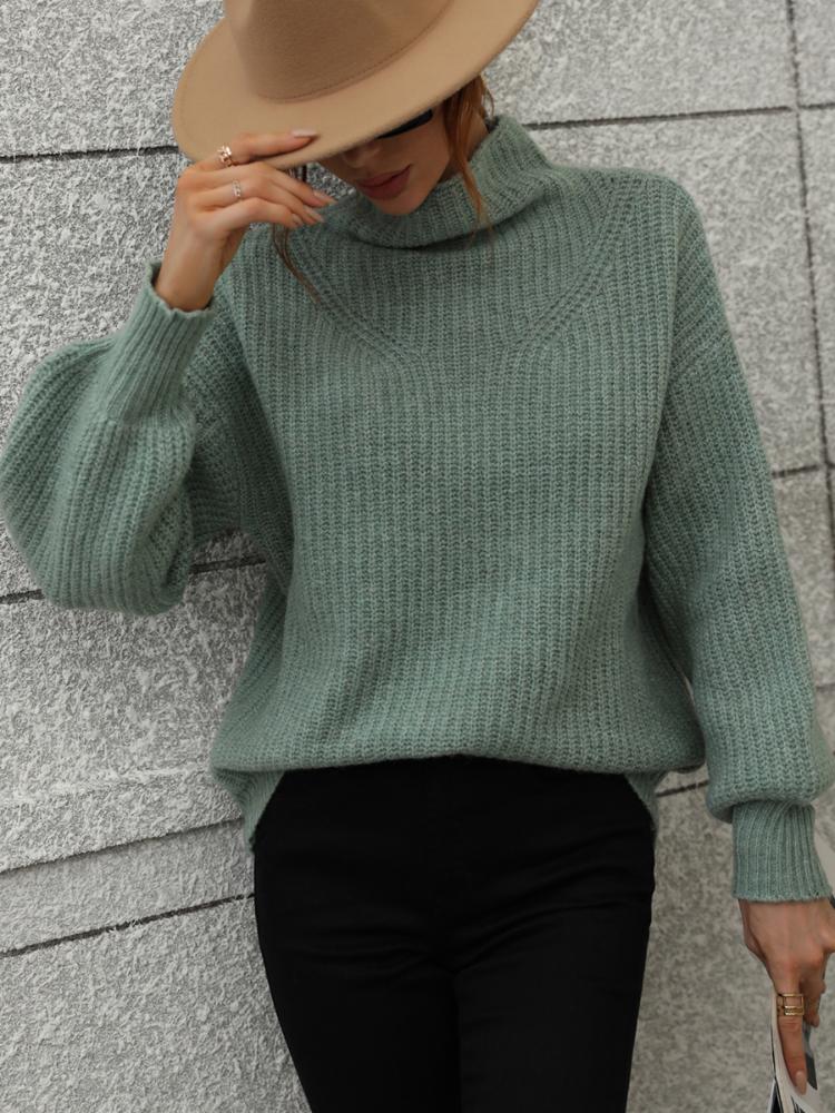 Women's Thickening Sweater Casual Vintage Solid Sweater Pullovers Female Loose Long Sleeves Kintting Top
