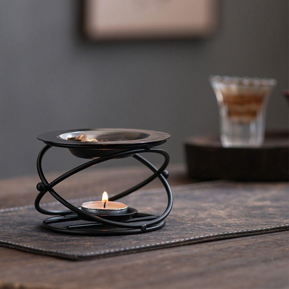 Polygon Metal Incense Burner Portable Candle Heating Holder Essential Oil Warmer  Home Decor