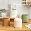 Luxury Mini Desktop Wastebasket with Press Type Recycle Bin Plastics Prevention Odor Trash Can Office Desktop Kitchen Trash Can