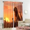 2pcs   2D FLAT PRINTING Curtains (Without Rod) Savanna Sunset Print Modern Curtains Versatile 100% Polyester Curtains Outdoor