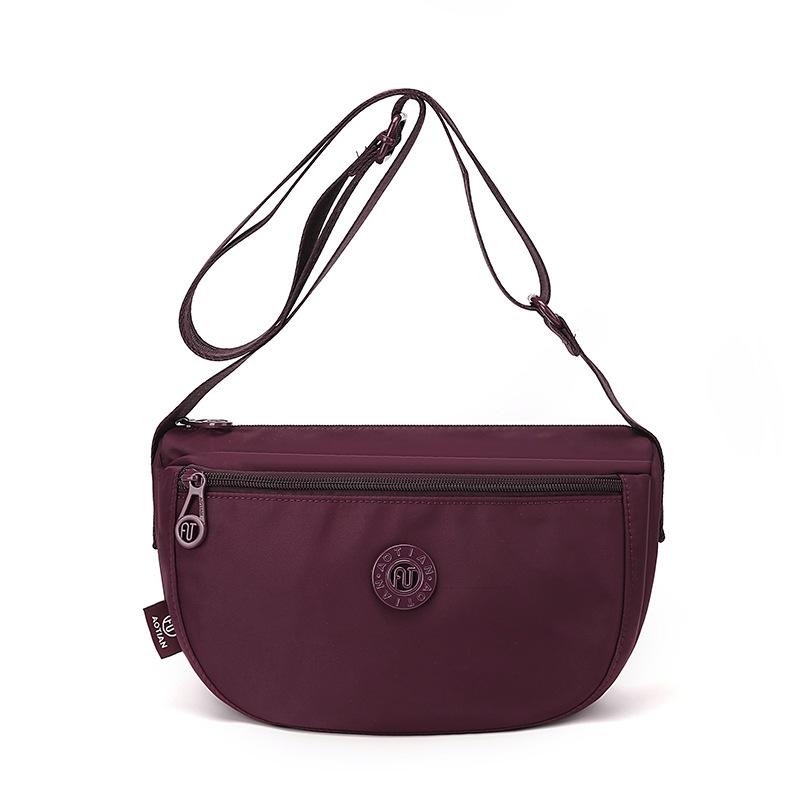 Lightweight Nylon Crossbody Bag for Women Casual Shoulder Handbag Travel Purse with Zipper
