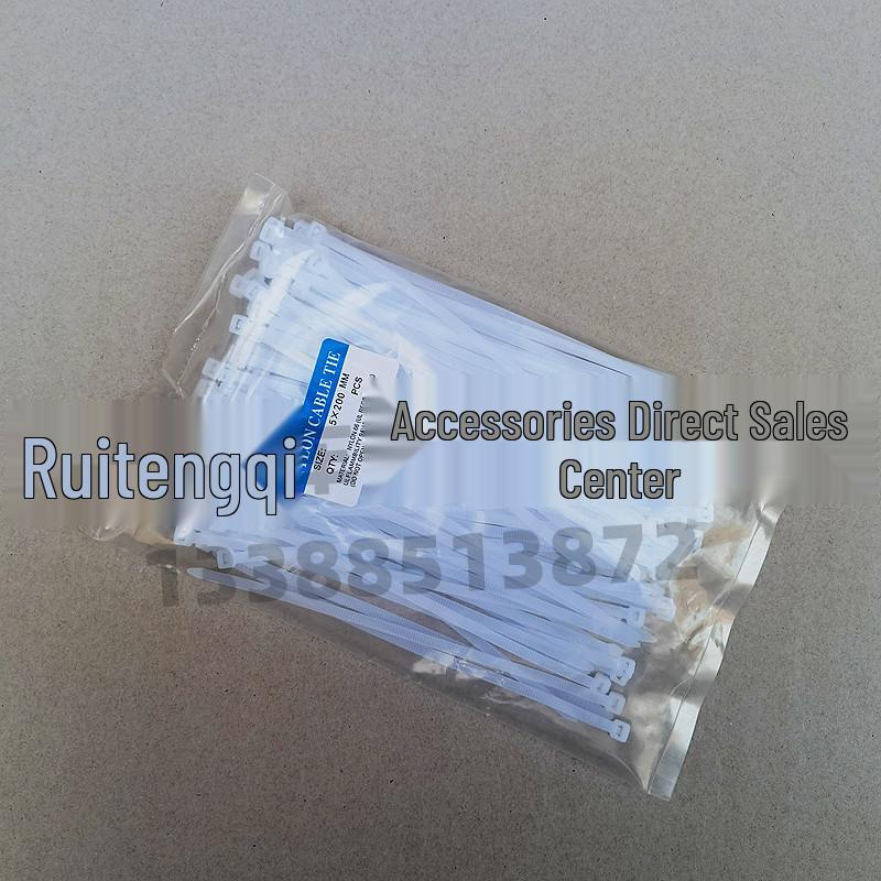 Nylon Plastic Black & White Self-Locking Cable Tie Straps for Wire Harnesses
