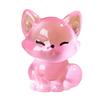 6pcs Cute Little Foxes Sculptures with Glowing in Dark Effect Luminously Animal Figurines for Home Car Interior Decors