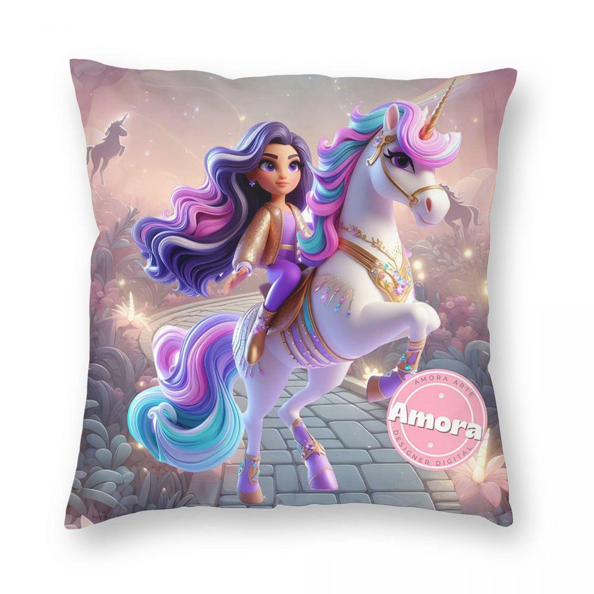 

Unicorn Academy Square Pillowcase Pillow Cover Cushion Throw Pillow for Home Bedroom Car 20x20Inch