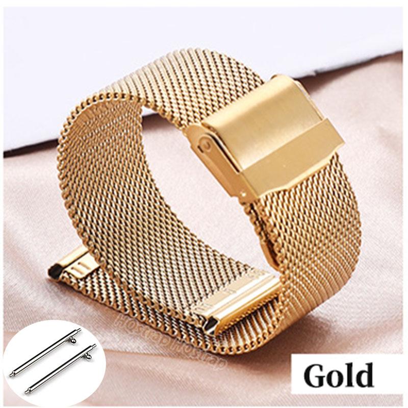 

Швидкознімний міланський ремінець 18 мм 20 мм 22 мм 12 мм 14 мм 16 мм 17 мм 19 мм 21 мм 24 мм Універсальний браслет 0,6 сітка нержавіюча сталь 21mm золотий