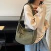 Borsa a spalla in velluto a coste da donna borsa a tracolla a tinta unita