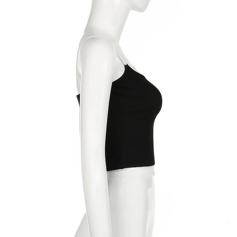 Dámské třaskavé krajka Krajka Módní Design Smysl Uvnitř Malá košilka Spice Girl Sexy pletené tílko