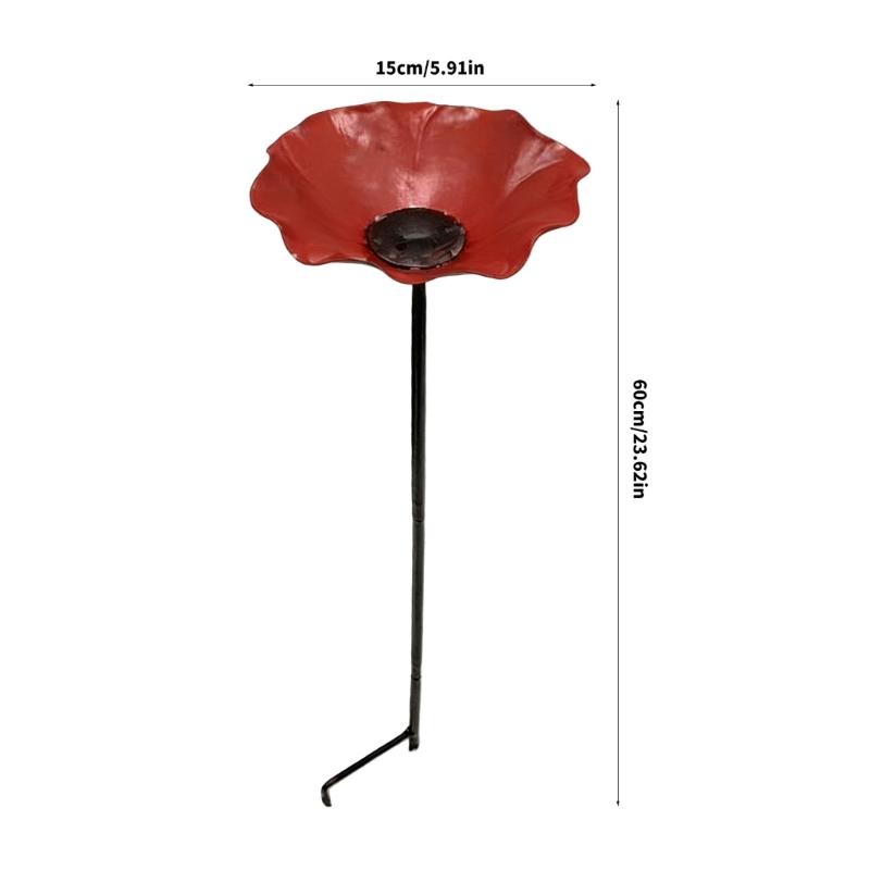 Handcrafted Metal Flower Stake Butterflies Feeder For Garden Decoration Doubles As Bees Watering Station And Bird Bath
