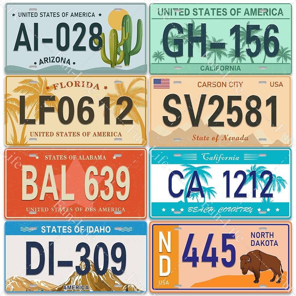 

Плакат с номерным знаком известной страны, винтажный модный домашний декор, ретро металлические жестяные вывески, настенный художественный декор для паба, домашний декор 15x30 см