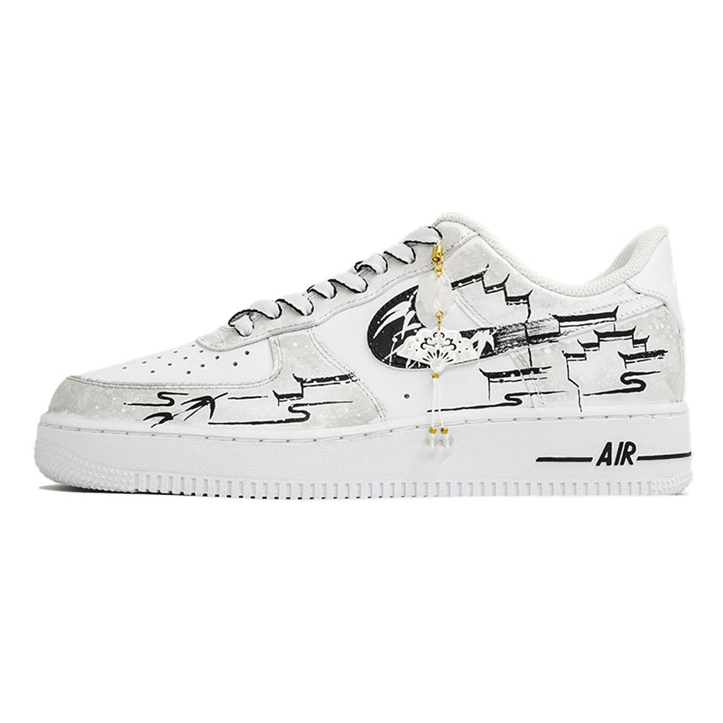 Nike Air Force 1 Kaleidoscope, Ink Blot, Shopping Bag Abrasion Resistant Slip Resistant Low top Skateboard Shoes Unisex CW2288-111(Team113-S-BOX)