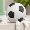 3D Printed Soccer Ball Buddy Figurine with Articulated Legs, Decorative Sports Collectible, Desktop Shelf Decor, White and Black Football Unique Gift