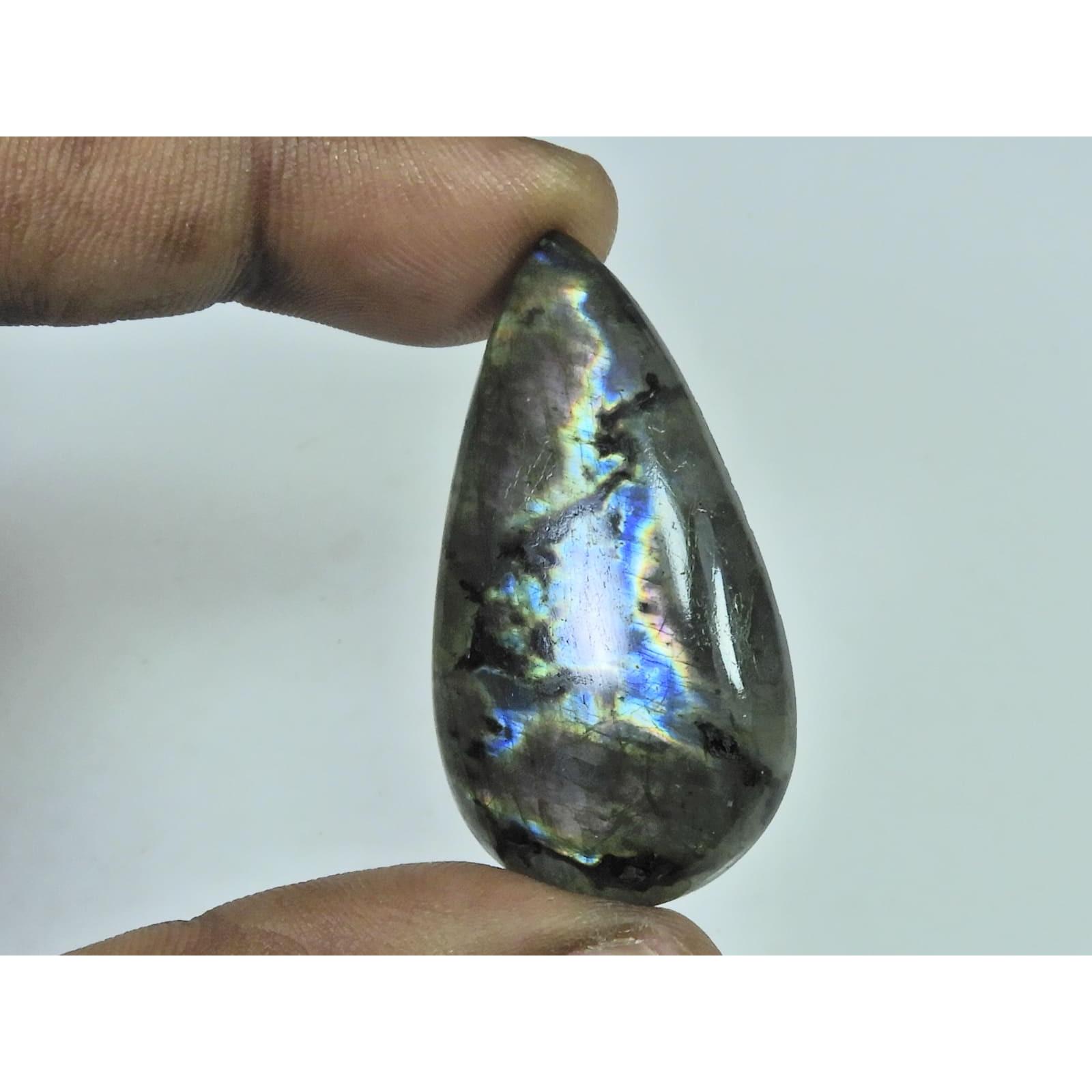 22X42X07MM Natural Purple Labradorite Spectrolite Pear Loose Gemstone 60Cts. D-442