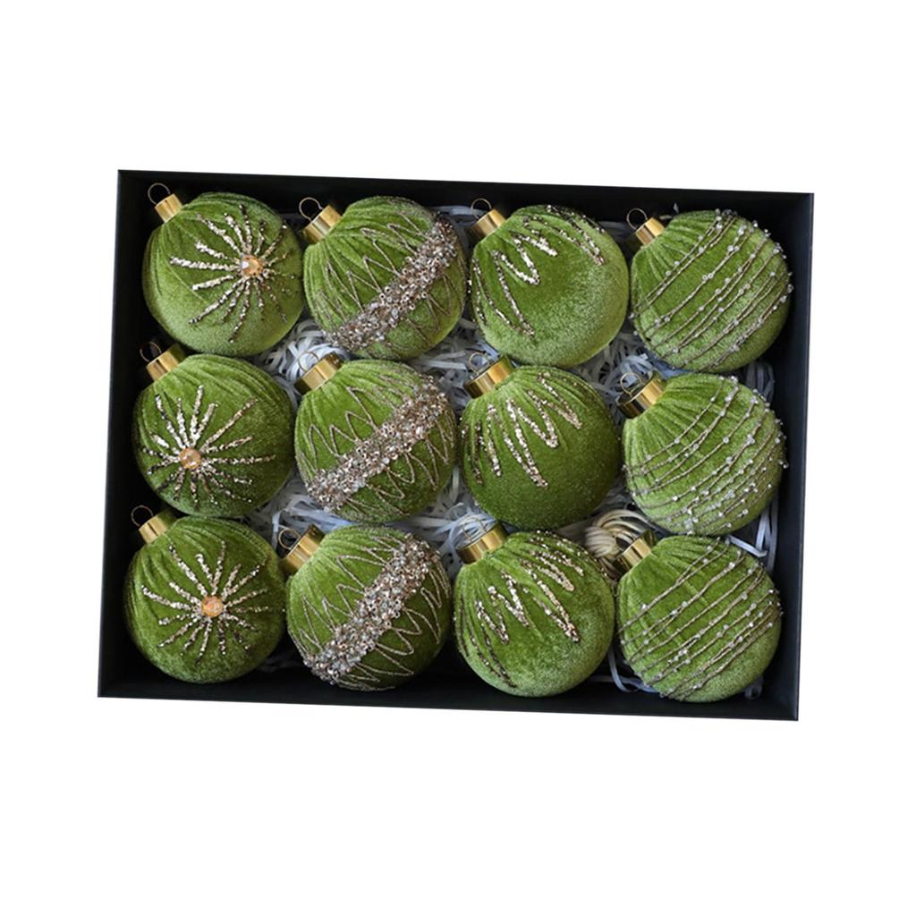 12 8cm Christmas Hanging Ornaments Decorations, Decorative Balls for Home, Festivals,