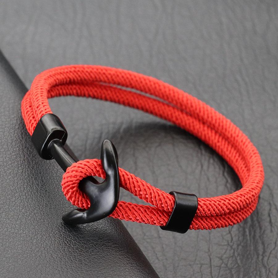 New Men Anchor Bracelet Handcrafted Nautical Rope Bangle With 4mm String Multiple Colors And Sizes Available