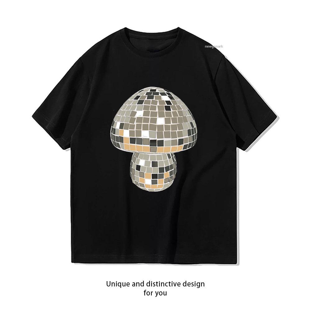 

Mirrorball Mushroom Disco ball tshirt Women Unisex Casual cotton graphic t shirts Adult streetwear camisetas tops tee Shortsleev S