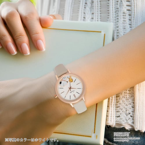 Fieldwork Women's Analog Snoopy Watch with Leather Strap, 2-Layer G, Brown, PNT-048-3