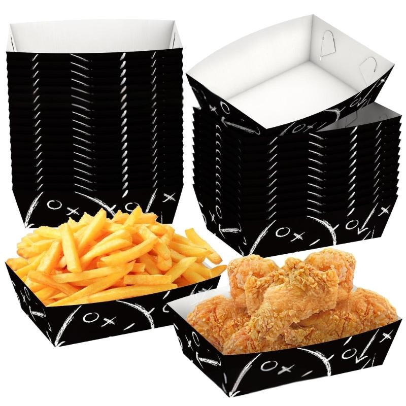 

Pack Of 24 Football Party Supplies Snack Containers Food Plates Perfect For Game Day Celebration And Event чорний