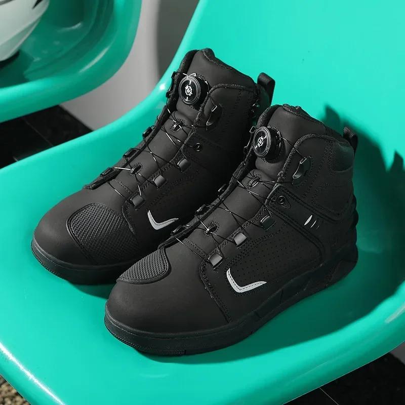 

2026 New Four Seasons Motorcycle Riding Shoes Breathable and Anti Drop Knight Motorcycle Boots Road Racing Boots 37 чёрный