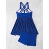 2025 2 Pieces Tankini & Beach Skirt Swimsuit Women Solid Sexy Swimwear Female Bathers Bathing Swimming Suit Summer Beachwear