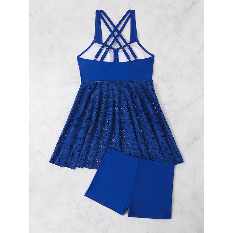 2025 2 Pieces Tankini & Beach Skirt Swimsuit Women Solid Sexy Swimwear Female Bathers Bathing Swimming Suit Summer Beachwear