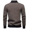 Classic Striped Knitwear Men Cotton Blend Sweater Mock Neck Warm Thickened Old Money Luxury Winter Sweaters for Men