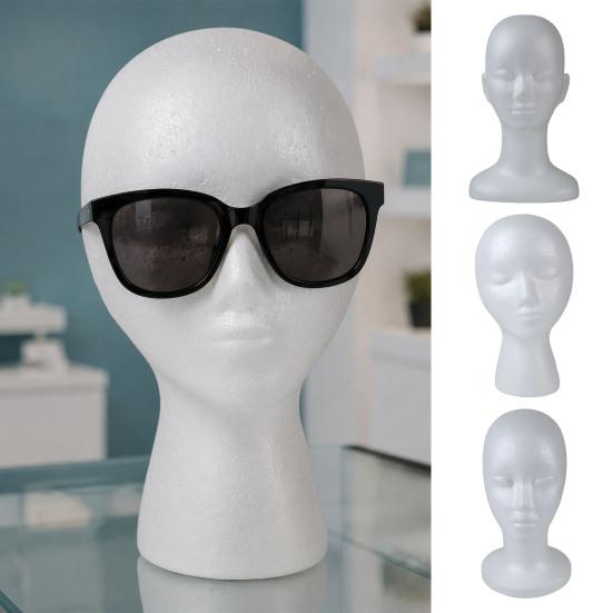Lightweight Foam Mannequin Head for Wigs And Hats Display, Eyewear Display Model with Stable Base Glasses Headwear Styling Photography