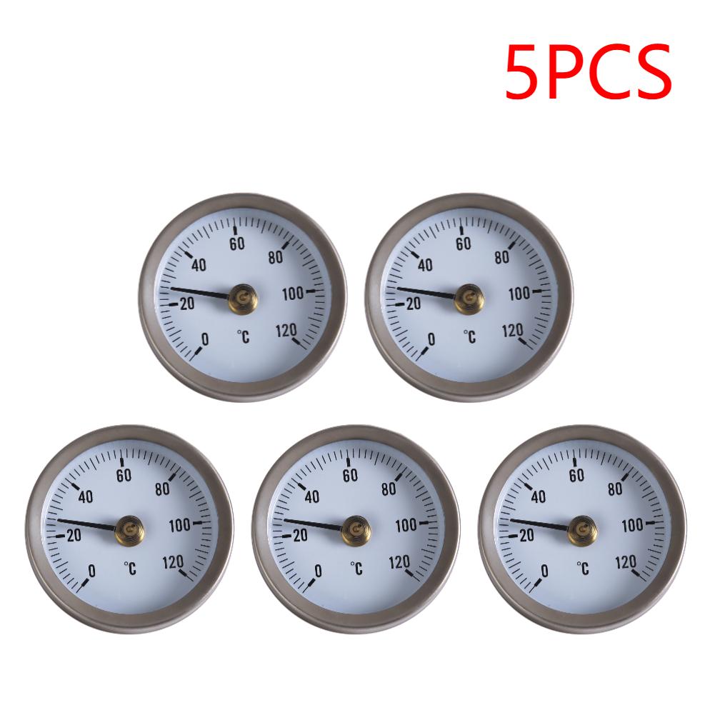 2-5PCS Clamp-on Tube Thermometer 63mm Clip on Thermometer Spring for Measuring Temperatures of Hot Water Pipes