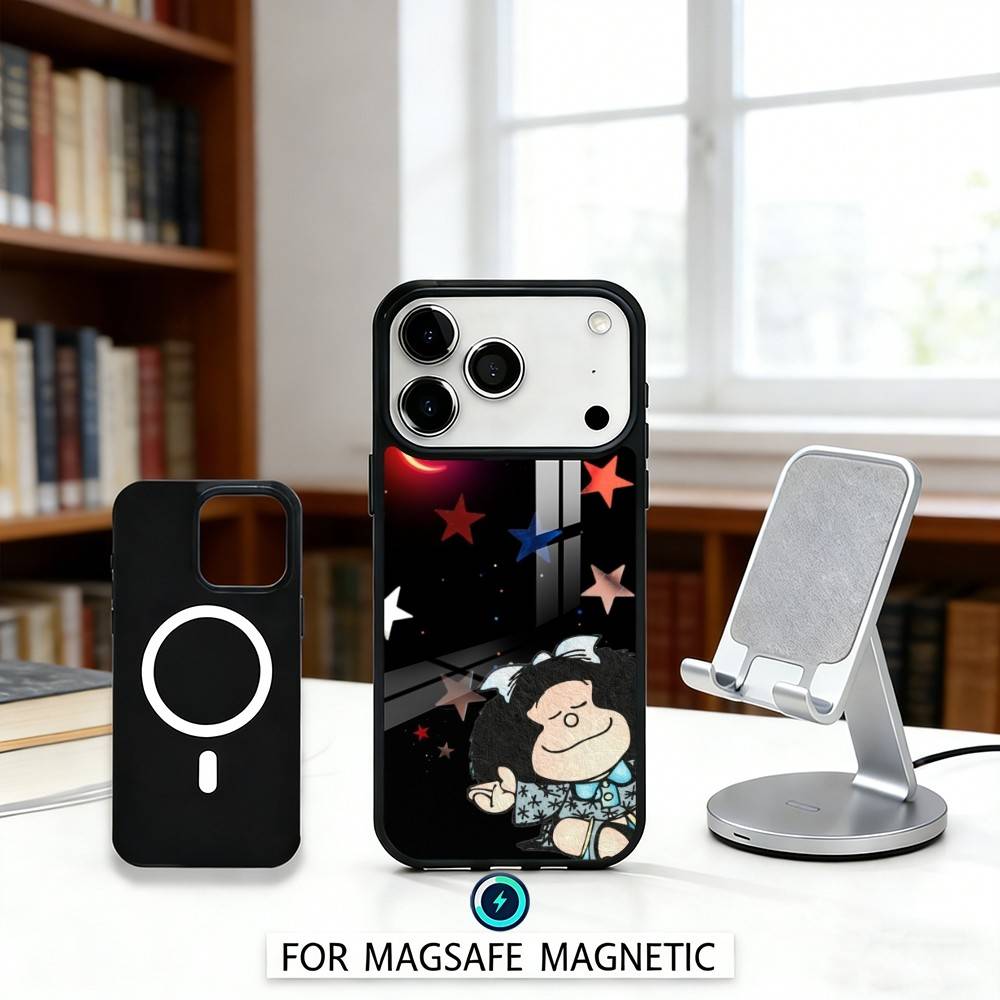 C-Cute Cartoon M-Mafalda Phone Case For iPhone 17,16,15,14,13,12,Pro,Max For Magsafe Magnetic Wireless Charging