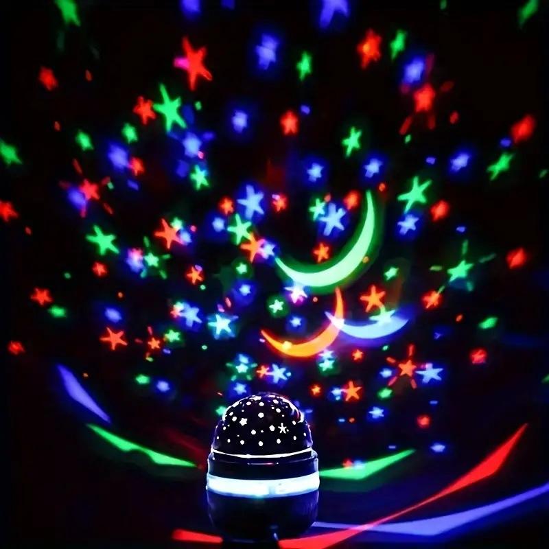 Döndürülebilir Çok Renkli USB Projektör Işığı Gece Lambası Ev Yatak Odası Parti Dekorasyonu Disko Işığı Çocuk Odası Dekorasyonu Noel Partisi