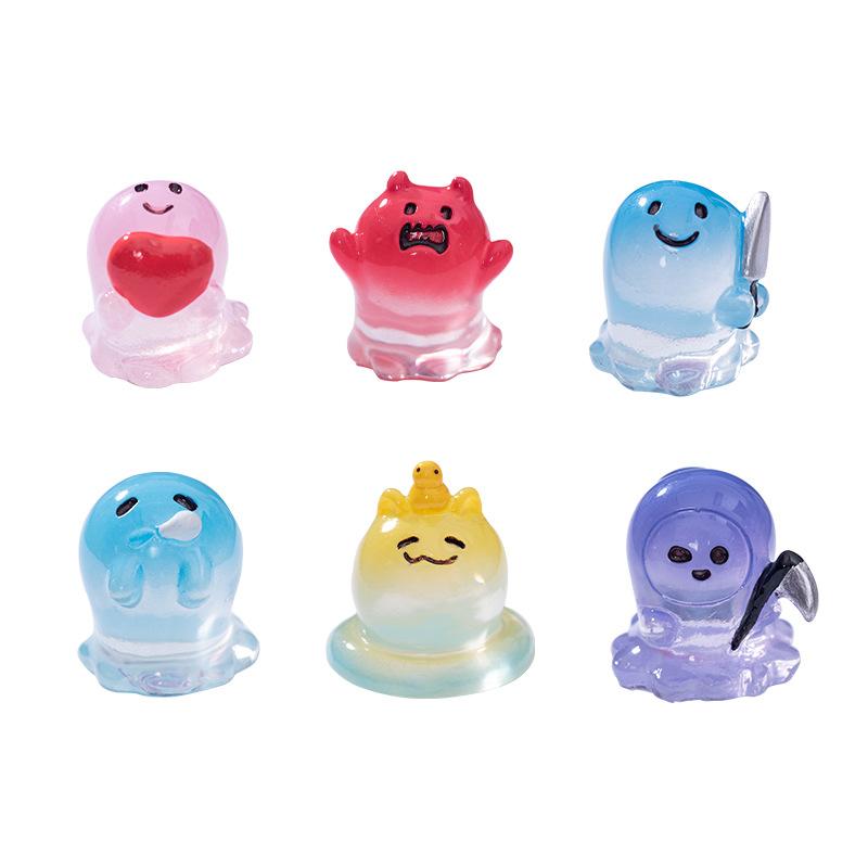 Halloween Decoration Cute Ghost Doll Resin Crafts Micro Landscape Desktop Car Decoration Accessories