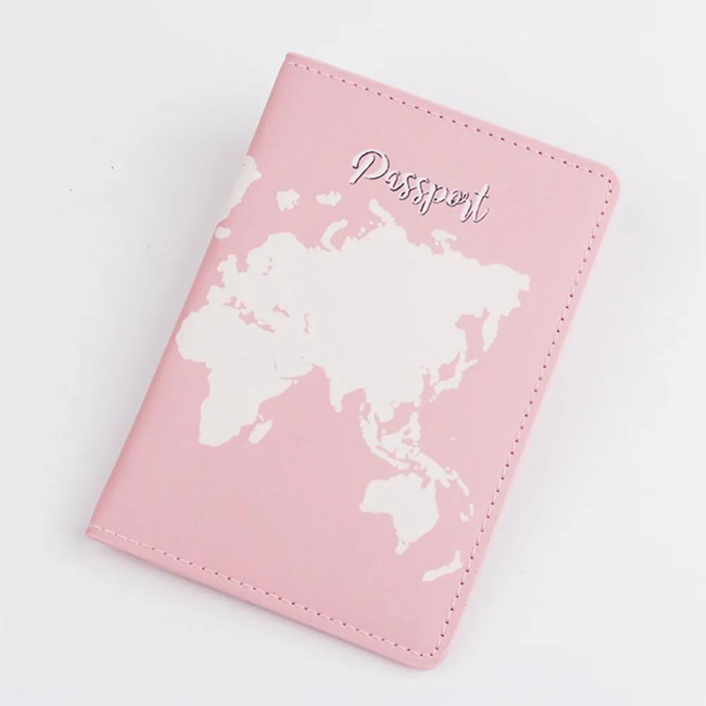 New Color Printed PU Leather Passport Cover Case Bags Travel Women Men Passport Holder ID Card Storage Documents Bag Wallet